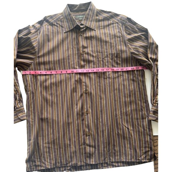 Ermenegildo Zegna Button Up Shirt Mens Large Made in Italy Smart Luxury Office - Picture 10 of 12